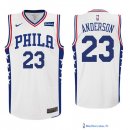 Maillot NBA Pas Cher Philadelphia Sixers Justin Anderson 23 Blanc 2017/18