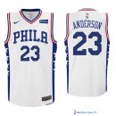 Maillot NBA Pas Cher Philadelphia Sixers Justin Anderson 23 Blanc 2017/18