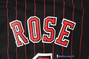 Maillot NBA Pas Cher Chicago Bulls Derrick Rose 1 Noir Bande