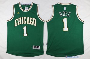 Maillot NBA Pas Cher Chicago Bulls Derrick Rose 1 Vert Blanc