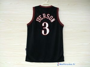 Maillot NBA Pas Cher Philadelphia Sixers Allen Iverson 3 Retro Noir