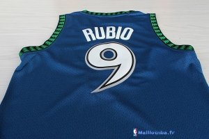 Maillot NBA Pas Cher Minnesota Timberwolves Ricky Rubio 9 Retro Bleu