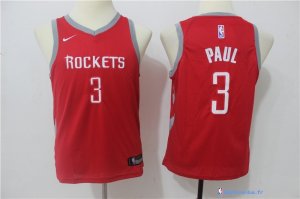 Maillot NBA Pas Cher Houston Rockets Junior Chris Paul 3 Rouge Icon 2017/18