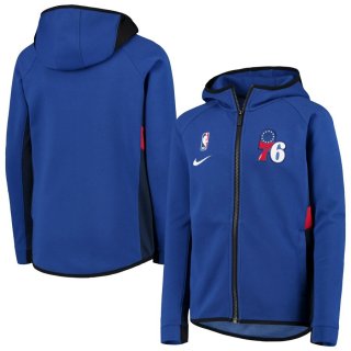 Philadelphia 76ers Nike Royal Team Logo Showtime Performance Raglan Full-Zip Hoodie