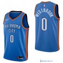 Maillot NBA Pas Cher Oklahoma City Thunder Russell Westbrook 0 Bleu Icon 2017/18