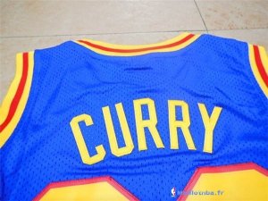 Maillot NBA Pas Cher Golden State Warriors Stephen Curry 30 Retro Bleu