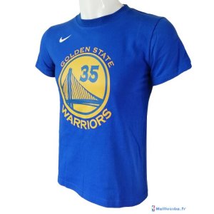 Maillot Manche Courte Golden State Warriors Kevin Durant 35 Nike Bleu