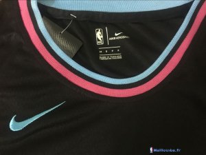 Maillot NBA Pas Cher Miami Heat Dwyane Wade 3 Nike Noir Ville 2017/18