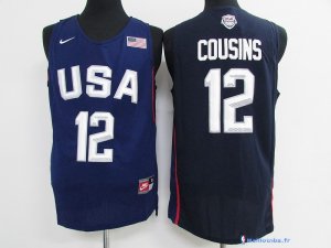 Maillot NBA Pas Cher USA 2016 DeMarcus Cousins 12 Bleu