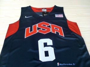 Maillot NBA Pas Cher USA 2012 James 6 Noir