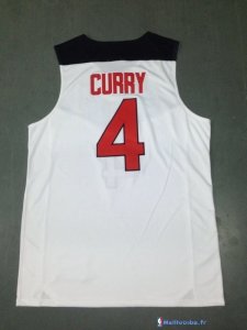 Maillot NBA Pas Cher USA 2014 Curry 4 Blanc