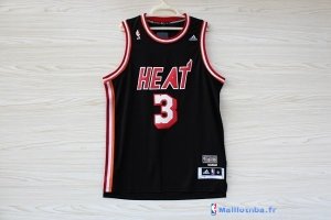 Maillot NBA Pas Cher Miami Heat Dwyane Wade 3 Retro Noir