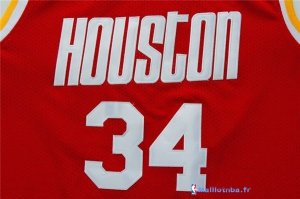 Maillot NBA Pas Cher Houston Rockets Hakeem Abdul Olajuwon 34 Rouge