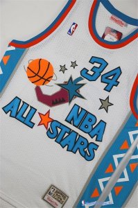 Maillot NBA Pas Cher All Star 1996 Hakeem Abdul Olajuwon 34 Blanc