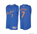 Maillot NBA Pas Cher Noël New York Knicks Carmelo Anthony 7 Bleu