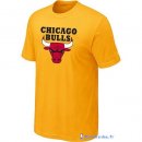 T-Shirt NBA Pas Cher Chicago Bulls Jaune 01