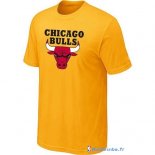 T-Shirt NBA Pas Cher Chicago Bulls Jaune 01