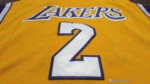 Maillot NBA Pas Cher Los Angeles Lakers Lonzo Ball 2 Jaune Icon 2017/18