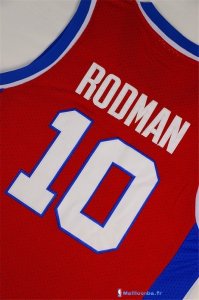 Maillot NBA Pas Cher Detroit Pistons Dennis Rodman 10 Retro Rouge