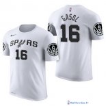 Maillot Manche Courte San Antonio Spurs Pau Gasol 16 Blanc 2017/18