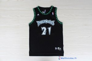 Maillot NBA Pas Cher Minnesota Timberwolves Kevin Garnett 21 Retro Noir