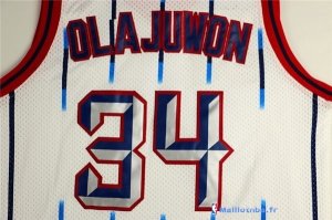 Maillot NBA Pas Cher Houston Rockets Hakeem Abdul Olajuwon 34 Retro Blanc