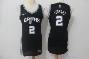 Maillot NBA Pas Cher San Antonio Spurs Femme Kawhi Leonard 2 Noir Icon 2017/18