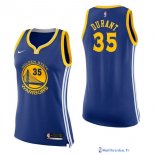 Maillot NBA Pas Cher Golden State Warriors Femme Kevin Durant 35 Bleu Icon 2017/18