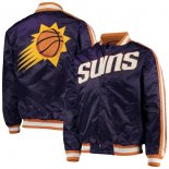 Phoenix Suns Starter Purple The Offensive Varsity Satin Full-Snap Jacket