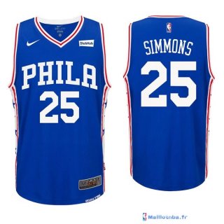 Maillot NBA Pas Cher Philadelphia Sixers Ben Simmons 25 Bleu 2017/18