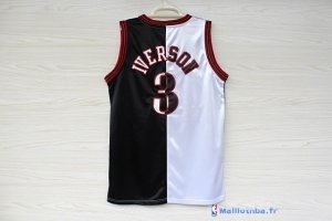 Maillot NBA Pas Cher Philadelphia Sixers Allen Iverson 3 Noir Blanc