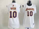 Maillot NBA Pas Cher Los Angeles Lakers Femme Steve Nash 10 Blanc