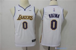 Maillot NBA Pas Cher Los Angeles Lakers Junior Kyle Kuzma 0 Blanc 2017/18