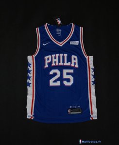 Maillot NBA Pas Cher Philadelphia Sixers Ben Simmons 25 Bleu 2017/18