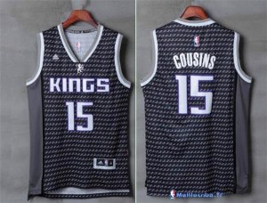 Maillot NBA Pas Cher Sacramento Kings DeMarcus Cousins 15 Noir Blanc