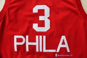 Maillot NBA Pas Cher Philadelphia Sixers Allen Iverson 3 Retro Blanc Rouge