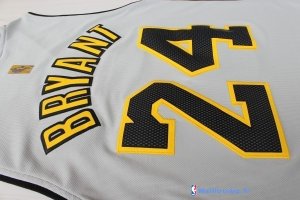 Maillot NBA Pas Cher Los Angeles Lakers Kobe Bryant 24 Gris Jaune