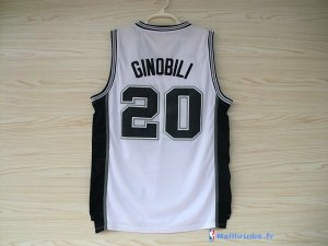 Maillot NBA Pas Cher San Antonio Spurs Manu Ginóbili 20 Blanc