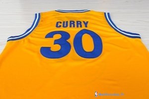Maillot NBA Pas Cher Golden State Warriors Stephen Curry 30 Retro Jaune