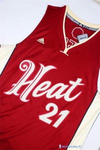 Maillot NBA Pas Cher Noël Miami Heat Blancside 21 Rouge