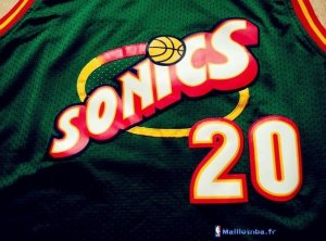 Maillot NBA Pas Cher Seattle Supersonics Gary Payton 20 Retro Vert