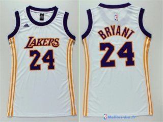 Maillot NBA Pas Cher Los Angeles Lakers Femme Blanc Kobe Bryant 24