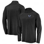 Charlotte Hornets Fanatics Branded Black Iconic Striated Raglan Quarter-Zip Pullover Jacket