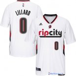 Maillot NBA Pas Cher Portland Trail Blazers Damian Lillard 0 Blanc MC