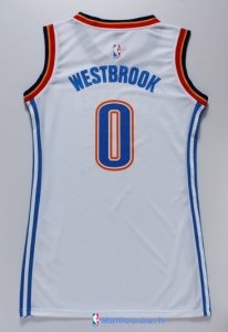 Maillot NBA Pas Cher Oklahoma City Thunder Femme Russell Westbrook 0 Blanc