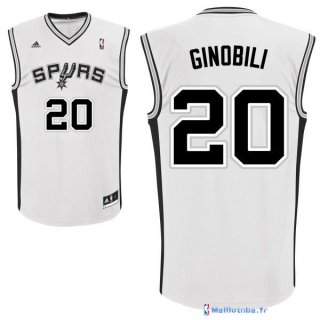 Maillot NBA Pas Cher San Antonio Spurs Manu Ginóbili 20 Blanc