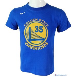 Maillot Manche Courte Golden State Warriors Kevin Durant 35 Nike Bleu