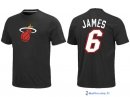 T-Shirt NBA Pas Cher Miami Heat James 6 Noir