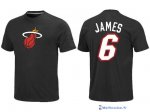 T-Shirt NBA Pas Cher Miami Heat James 6 Noir