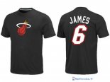 T-Shirt NBA Pas Cher Miami Heat James 6 Noir